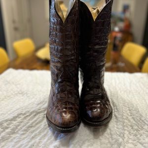 Authentic sea turtle leather cowboy boots